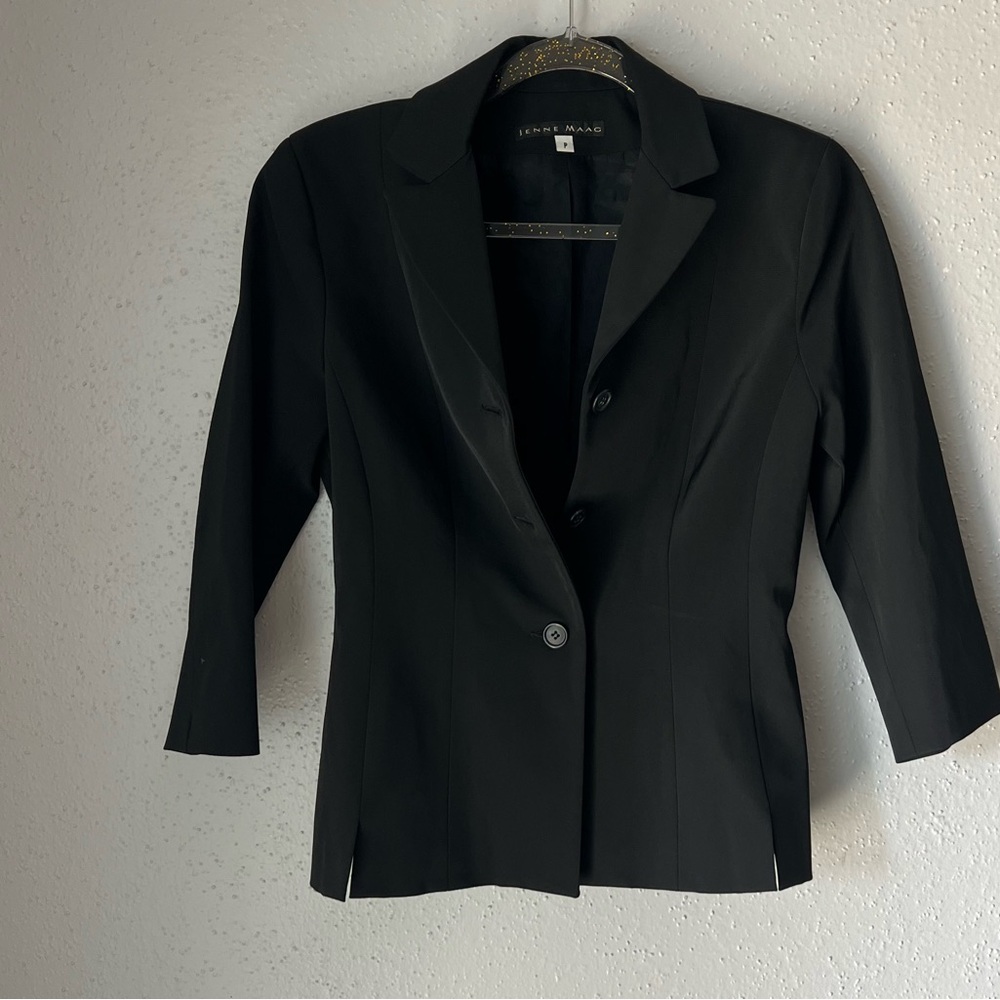 Jenne Maag Women Black Blazer Size P